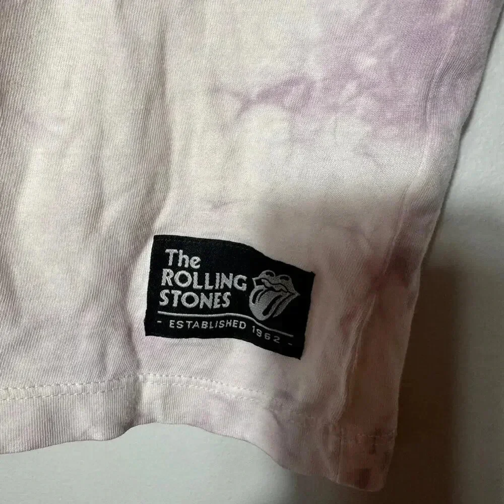 Rare The Rolling Stone Sleeves Tee Tie-Dye purple Sz‎ XS logo in front of